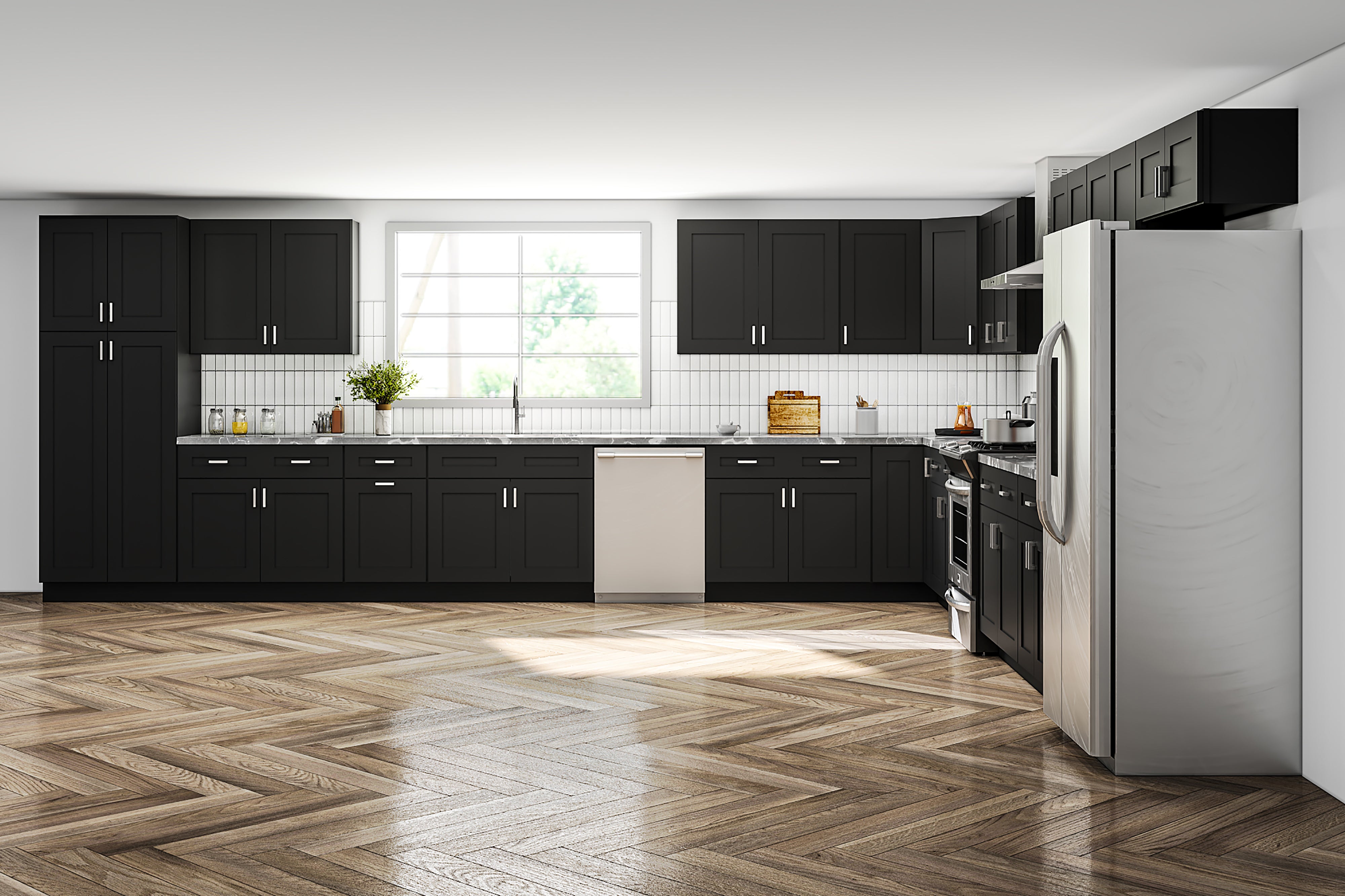 18 X 18 Onyx Black Shaker Kitchen